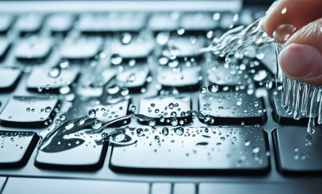 membersihkan keyboard dengan tisu basah